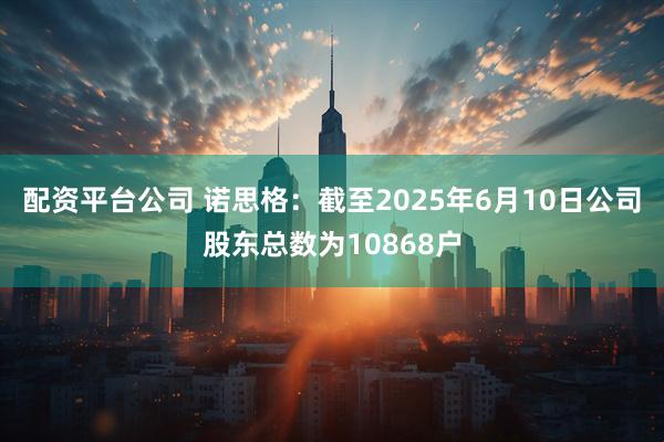 配资平台公司 诺思格：截至2025年6月10日公司股东总数为10868户