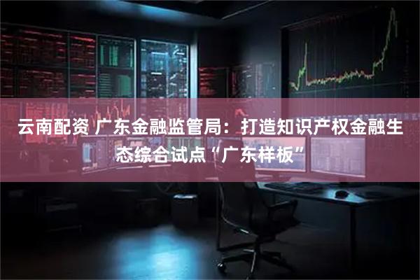 云南配资 广东金融监管局：打造知识产权金融生态综合试点“广东样板”
